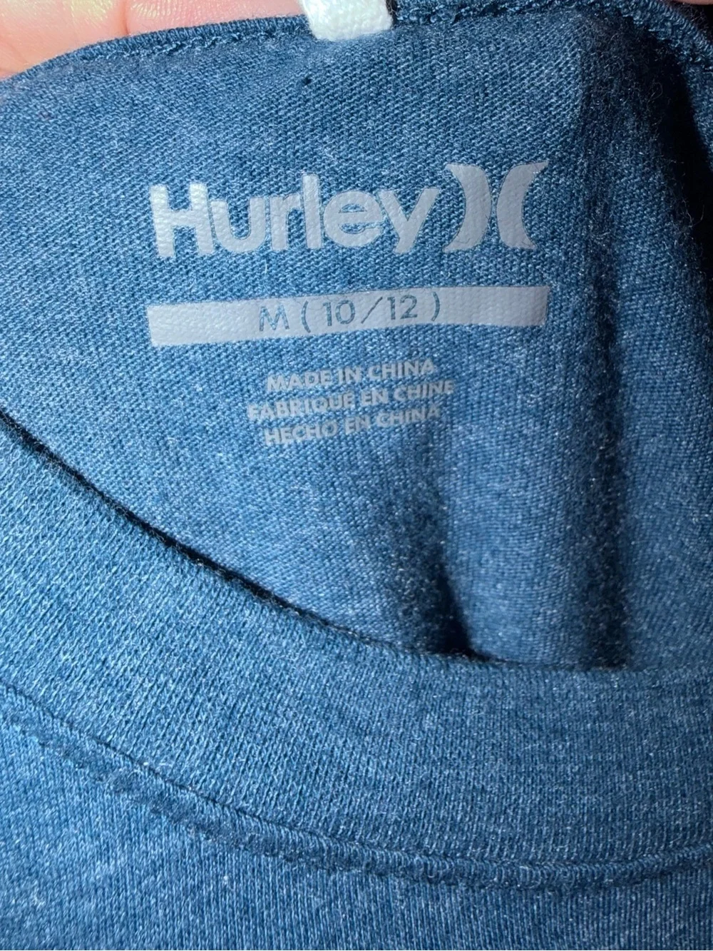 Hurley Kids' Navy Graphic Tee & Charcoal Hooded Long-Sleeve Set